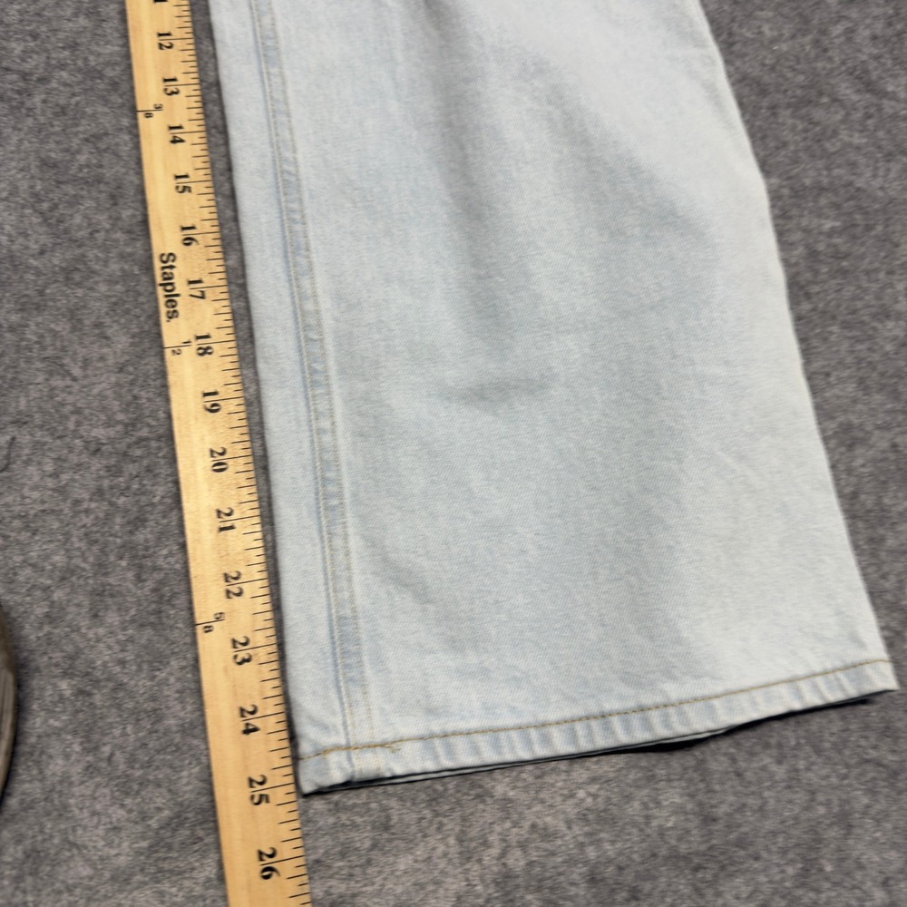 Zara High Waisted Wide Leg Jeans Light Wash Denim Gold Button Womens Size 2 - Picture 11 of 14